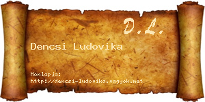 Dencsi Ludovika névjegykártya